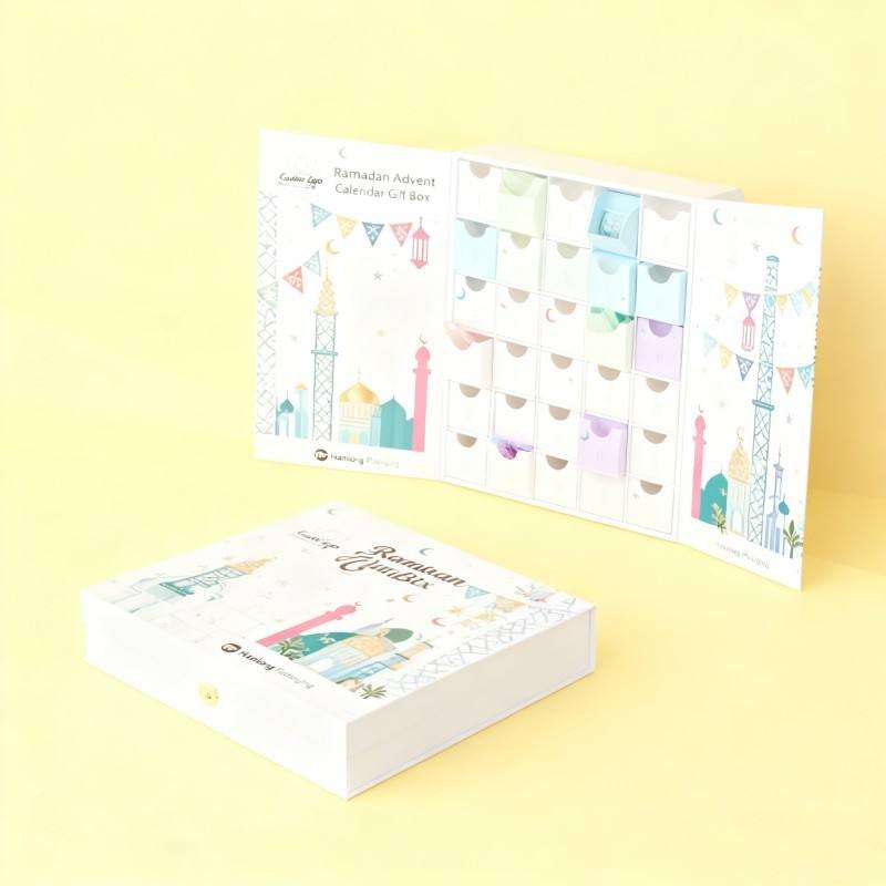Customized Luxury 3 Ramadan Calendar Gift Box Recyclable Cute Flip Magnetic Packaging Box Children's Matte Candle Paper Box - Image 5