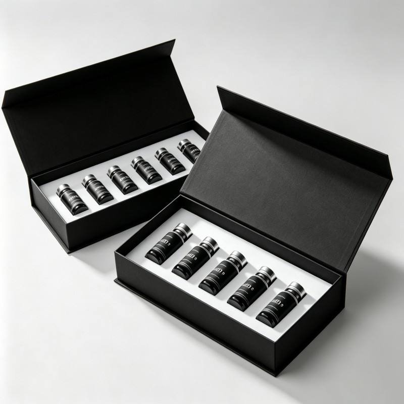 Low Moq Custom Print 3 ml Vial Peptide Boxes Vials Packaging Cosmetic Liquid Perfume Lipstick Packaging Boxes with Plastic Tray