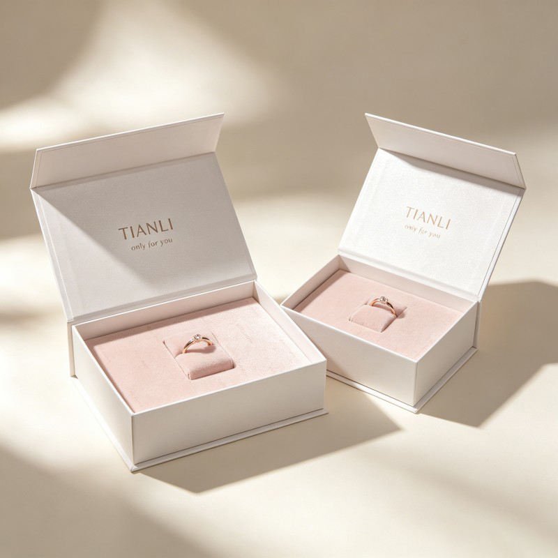 Wholesale Rings Magnetic Box with Foam Bracelets Earrings Box Earrings Jewelry Hard Box Customized