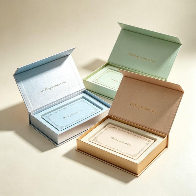 Customized Luxury logo Magnetic Paper Box Matte Cardboard Card Packaging Box Small Colored Empty Wedding Invitation Gift Box