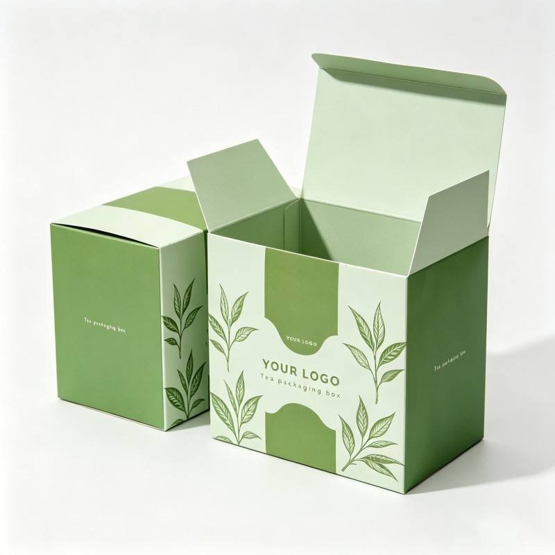 Eco-friendly OEM Kraft tea Package Box Recyclable Foldable Cardboard  Packaging for Tea Bag Retail Sale