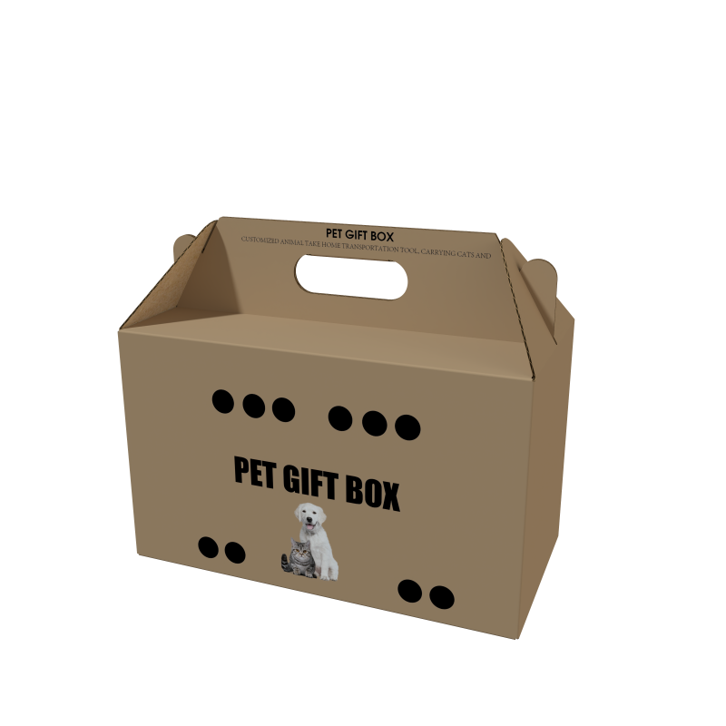 Customized Animal Take Home Transportation Tool Box Carrying Cat and Dog Packaging Cardboard Pet Gift Box