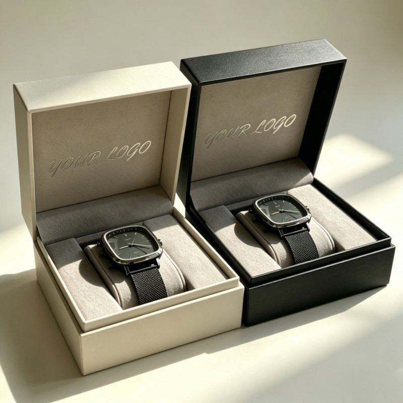 Wholesale Rigid Box for Watch with Magnetic Jewelry Accessories Box Customized logo Watch Box with Foam - Image 5