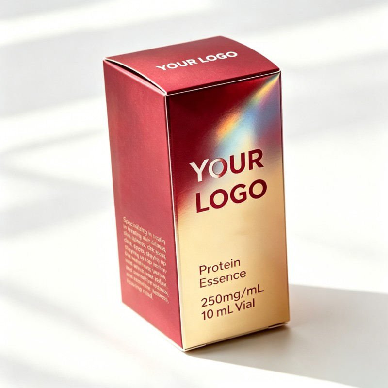 Wholesale Single Vial Tray Custom Boxes Holographic Packaging for Protein skin care Products 3ml 5ml Vial Paper Box