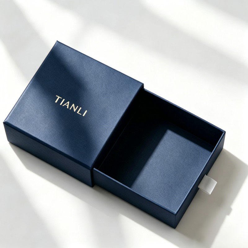 Wholesale Hard Paper Gift Box Set for Jewelry Rigid Jewelry and Watches Storage Container Earrings Ring Drawer Box with Ribbon - Image 3