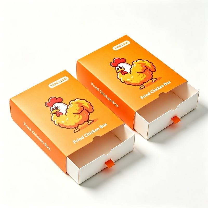 Manufacturer Fast Food Roast Fried Chicken Packaging Drawer Box Hot Sale Disposable Kraft Paper Take Away Lunch Box Burger Box - Image 4
