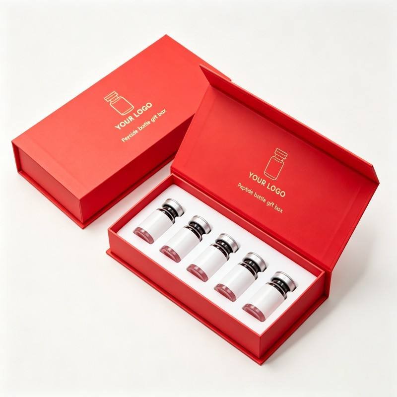 Custom Peptide Packaging Boxes Cardboard Peptide Magnetic Closure Vial Box EVA Protect Insert 3ml/10ml Bottle Packaging Box