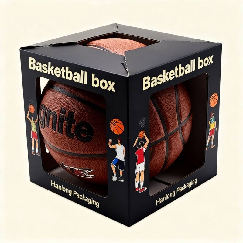 Customized logo Corrugated Cardboard Paper Box Soy Ink Football Rugby Basketball Packaging Box Eco Friendly Ball Shipping Box