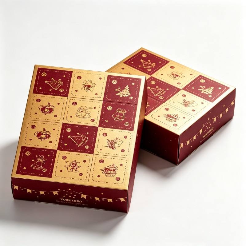 Christmas Advent Calendar Blind Mystery Box DIY Paper Gift Boxes Countdown Surprise Boxes With Holder for Child Gift Packaging