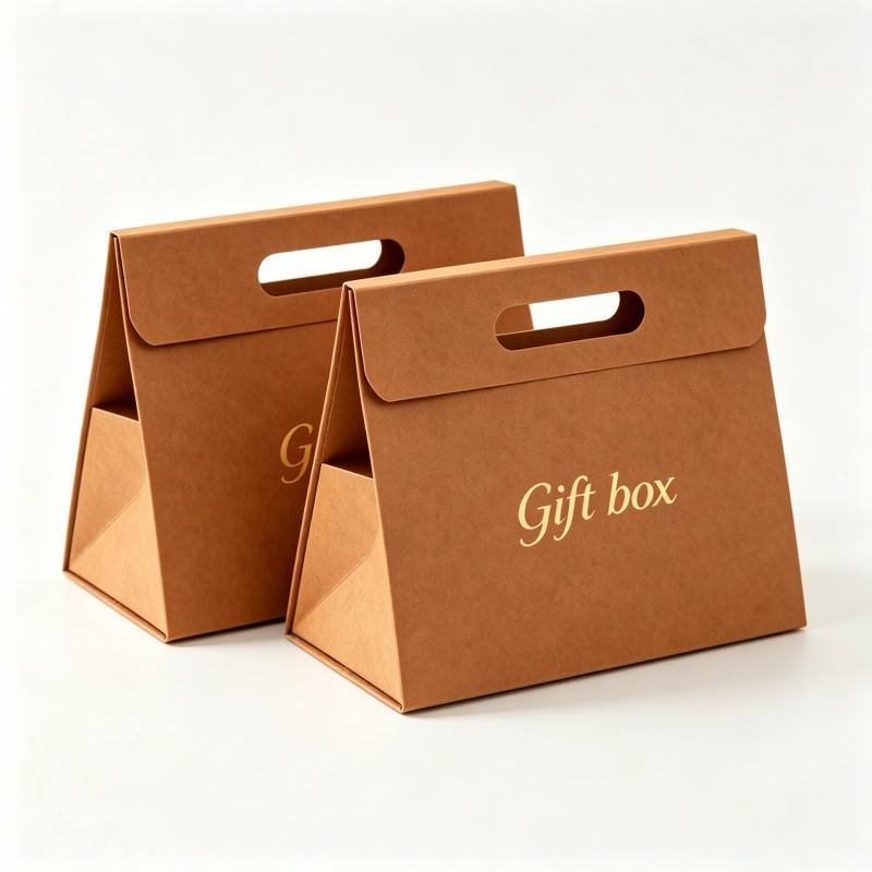 Environmentally Friendly Custom logo Kraft Paper Bag Foldable Exquisite Jewelry Paper Bag High-end Brand Cardboard Shopping Bag - Image 2