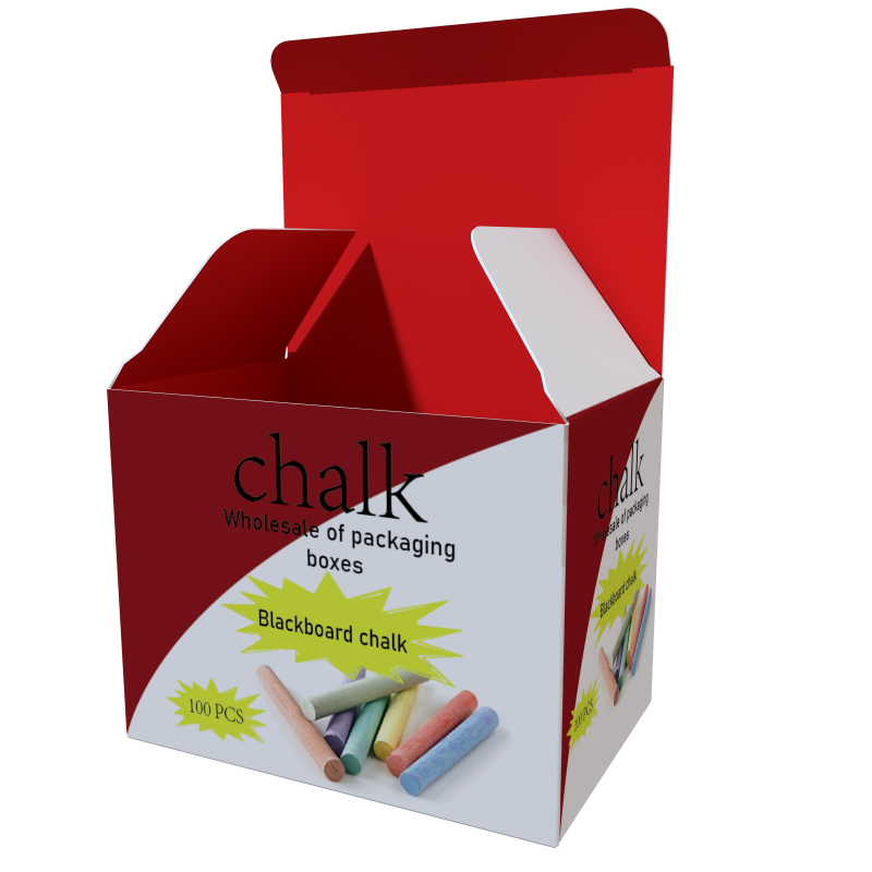 Wholesale Cheap Price Standard Size Red School Chalk Paper Box Packaging Custom logo Empty Packaging Box