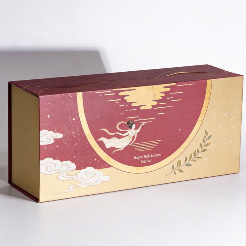 Wholesale Luxury Moon Cake Rigid Box Customized Ramadan Festival Dessert Packaging Rigid High End Package for Cookies