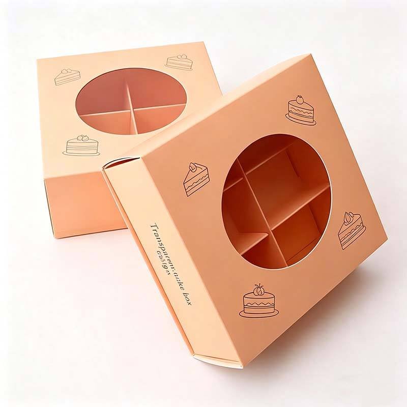 Food Grade 4/6/9pcs Set Chocolate Cookies Cakes Box Handmade Macarons Baking Bread Packaging Box with Window