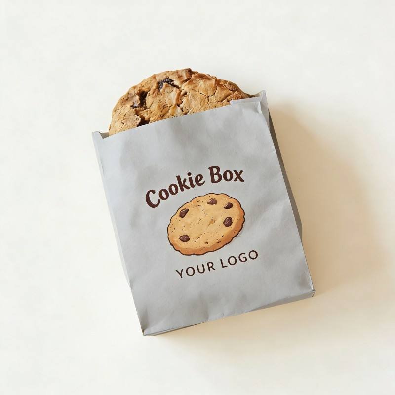Wholesale Paper Bag for Street Snack Boxes Custom logo  Bread Paper Bag with Handle Biodegradable Donuts Simple Food Paper Bag