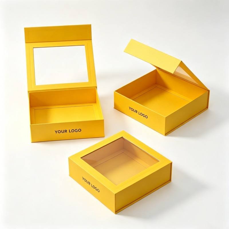 Custom Desgin Printed Luxury Festival Packaging Handmade Magnetic Gift Box With Windows for Cosmetic/Toy Model Gift Packaging