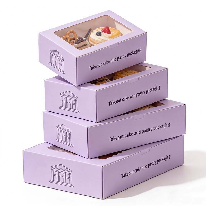High Quality Dessert Box with Window Wholesale Cake Pastry Packaging Box Digital Printing Cake Pastry Packaging Box
