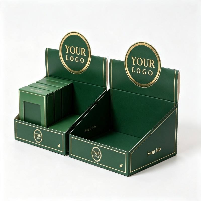 Custom Eco-Friendly Recyclable Cardboard Countertop Display Soap Box Custom Logo Advertising Customized Size for Retail Shops