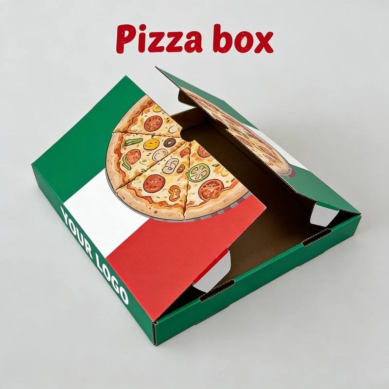 Wholesale Custom Pizza Boxes with Logo Print Pizza Paper Box Italy Style Package for Taking Away