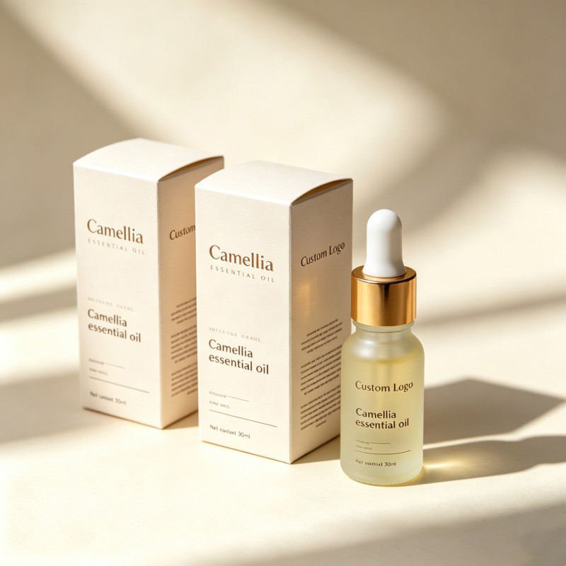 Wholesale Cosmetic Essential Oil Paper Box logo Gold Stamping Foldable Lotion Package Skin Care Oil Packing Box - Image 3
