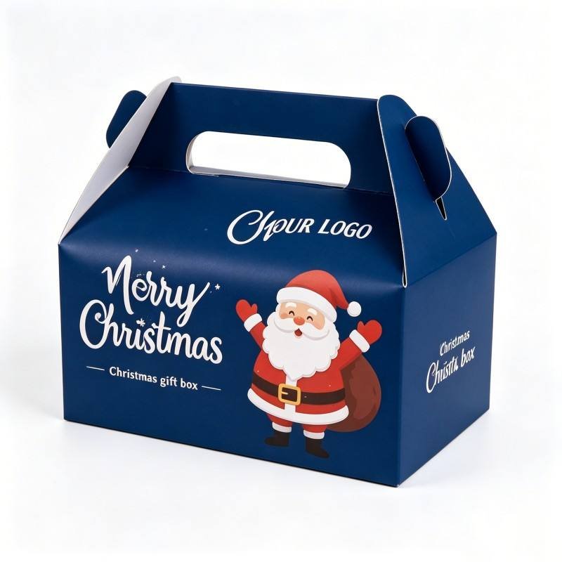 Customized Size Printing Portable Food Paper Box Food Delivery Packaging Box Recyclable Christmas Gift Box Fried Chicken Box