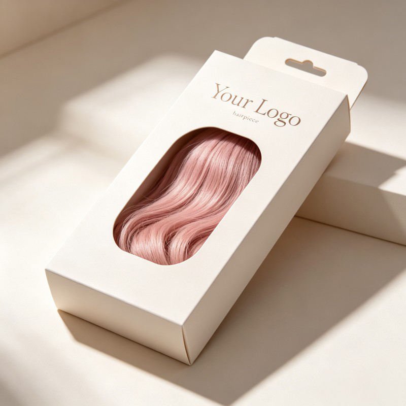 Wholesale Hair Extensions Package Wigs Custom Box Biodegradable Paper Package with Hooks for Hair - Image 5