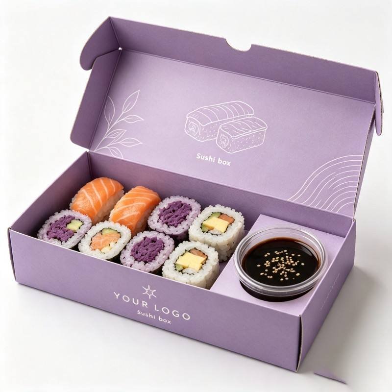 Biodegradable Food  Packaging Box Food Grade Fried Chips Box Disposable Takeaway Fast Food Boxes Sushi  Box