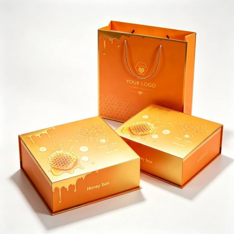 Wholesale Luxury Food Magnetic Honey Jar Gift Box Eco-Friendly Custom Color Logo Honey Health Care Gift Packaging Box with Foam - Image 4