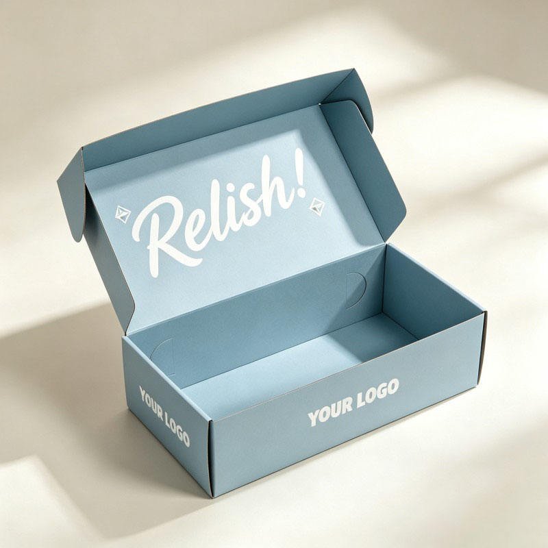 Customized logo Clothing Shipping Mail Box Eco Friendly Cardboard Gift Paper Box Foldable Double-sided Printing Packaging Box - Image 5