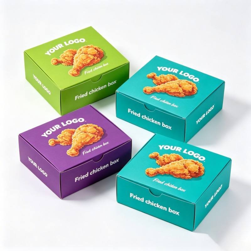 Disposable Takeaway French Fries Paper Box Food Packaging Custom logo Chicken Wing Burger Boxes Take Out Fast Food Box Container