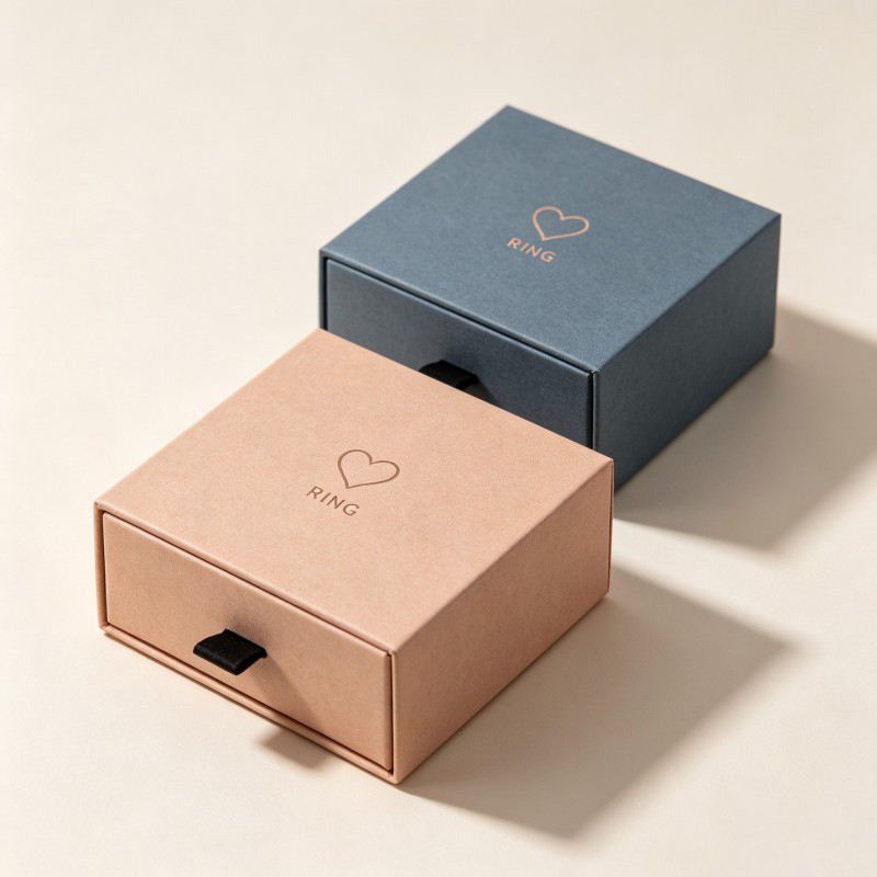 Wholesale Luxurious Jewelry Earrings Box with Sleeve  Necklace Drawer Box Customized Jewelry Package Gift Sliding Jewelry Box