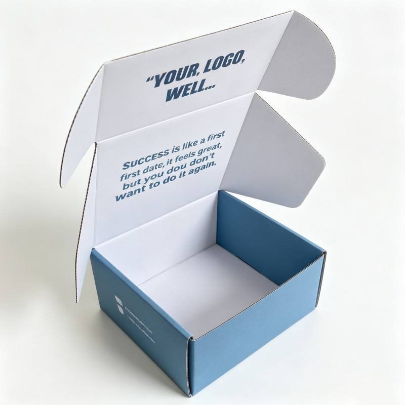 Matte Blue Corrugated Shipping Box Postal Packaging Mailer for Garment Transport Wholesale Cardboard Mailing Box with UV Coating - Image 6