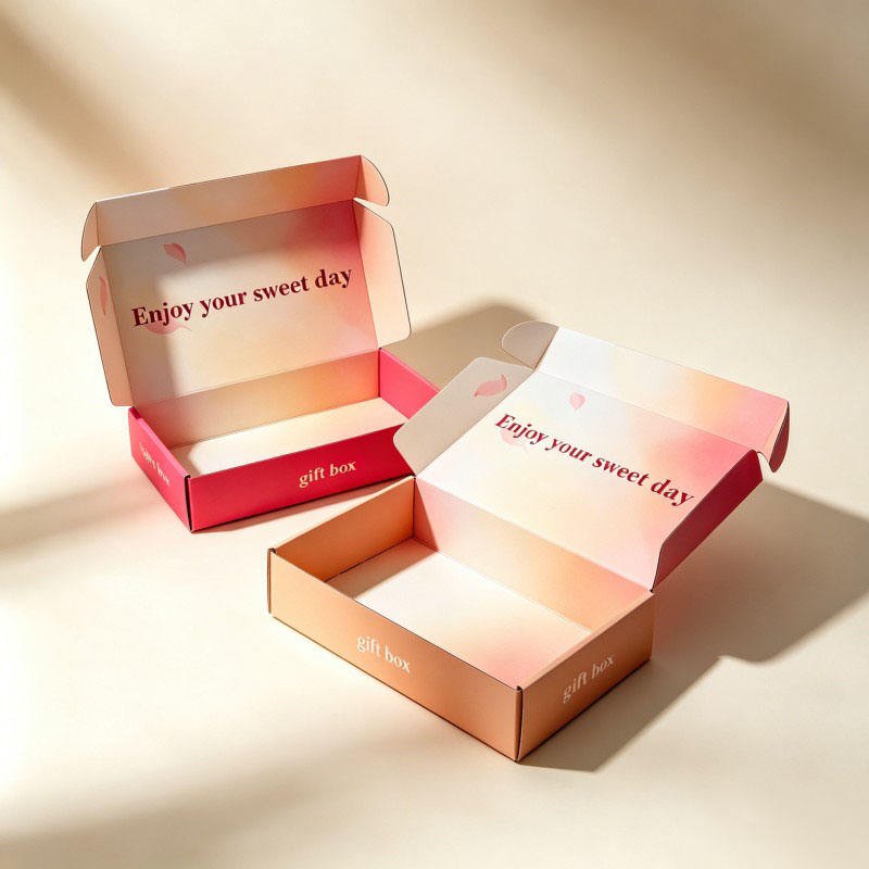 Customized logo Recycled Cardboard Paper Box Matte Corrugated Mail Shipping Box Foldable Clothing Birthday Gift Packaging Box