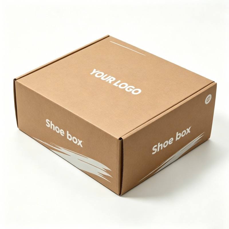 Customized Eco-Friendly Recyclable Kraft Paper Shoe Box for Shoe Packaging Durable Paper Boxes for Protecting Shoes Gold Foil - Image 3