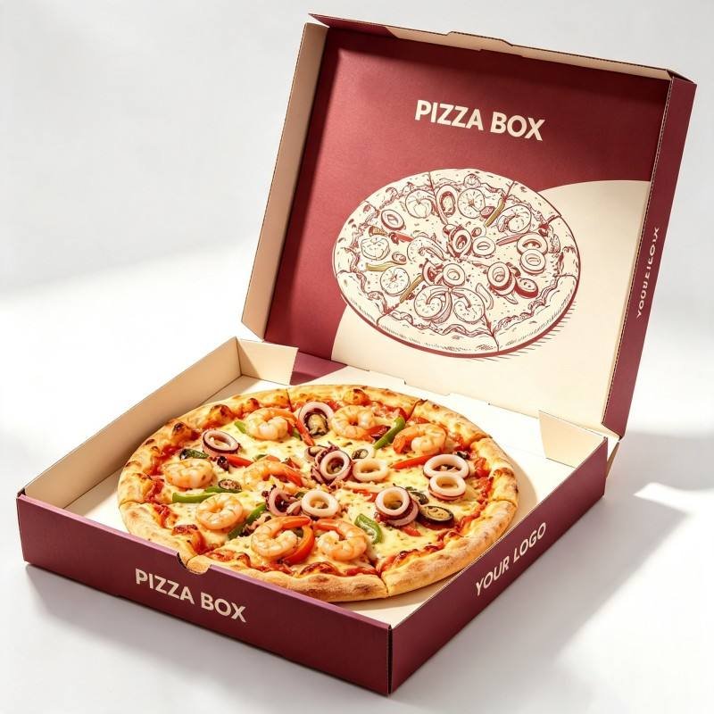 Wholesale Custom Corrugated Pizza Box Disposable Takeout Pizza Container for Pizza Delivery Cardboard Pizza Carton - Image 6