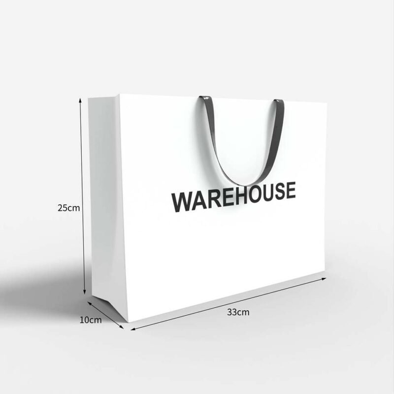 Custom Clothing Gift Packaging Paper Bags Recyclable Luxury Kraft Paper Bag White Paper Bag With Printed Logo
