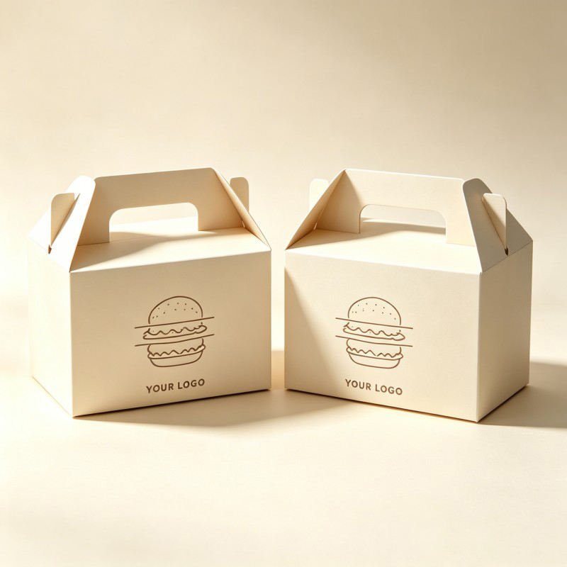 Wholesale Food Packaging for Hamburger Fried Chicken Snack Paper Boxes with Handles Hamburger French Fries Lunch Boxes - Image 6