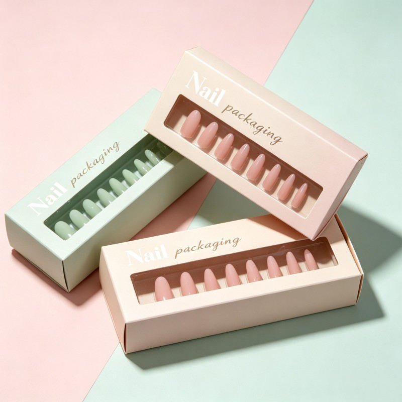 Wholesale Hot Selling Custom Nails Box with Magnet Luxury Artificial Finger Nail Package Nails Packaging Box with Window. - Image 5