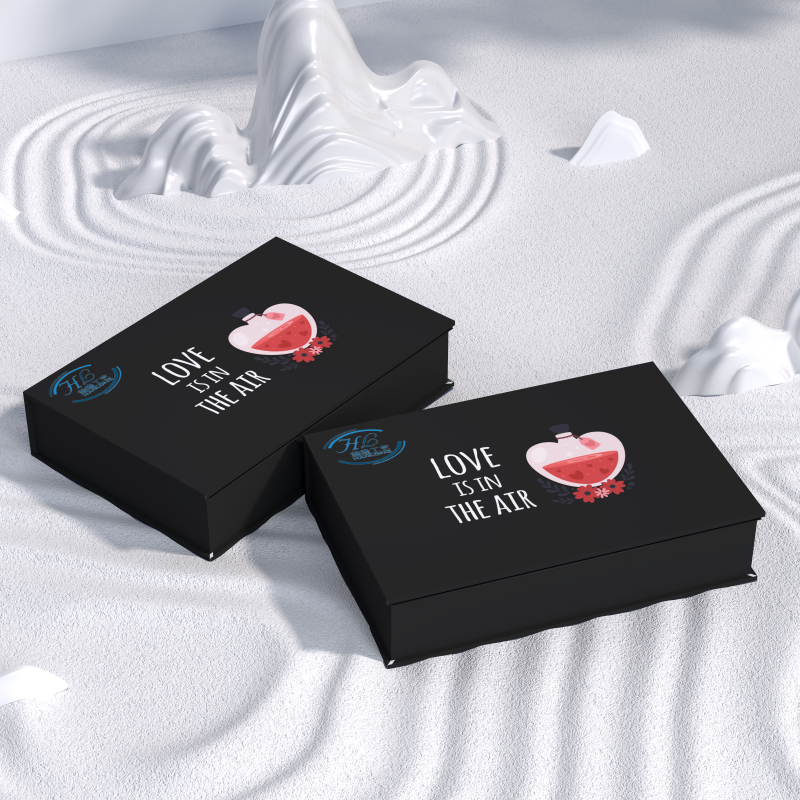 Digital Printing Black Personal Rigid Perfume Magnetic Closure Box Roller Bottle Gift Packaging Box - Image 3