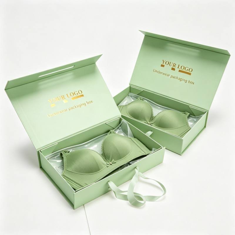Custom Design Eco-Friendly Recyclable Ladies Underwear & Socks Paper Box with Ribbon Portable Foldable T-shirt Gift Paper Box