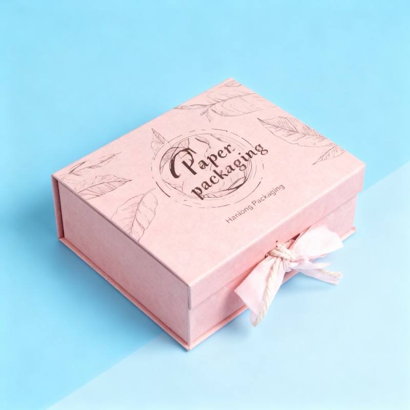 Wholesale Magnetic Silk Paper Gifts Box Customize logo  pink Color Boxes for Perfume Package Perfume Boxes  with Silk Ribbon