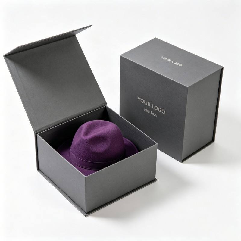 Wholesale UV Coating Embossing Box for Baseball Hats High Quality Snapback Cap Packaging Box Soy Ink Luxury Hat Packing Box