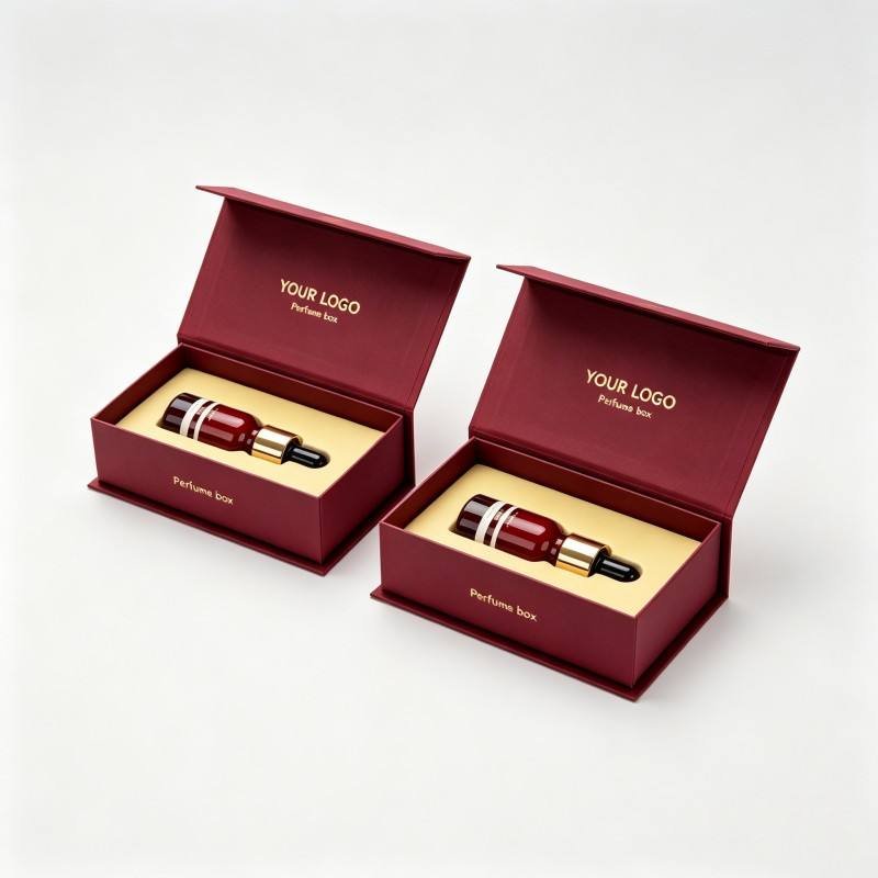 Custom Luxury Velvet Perfume Box Recycled Material Cosmetic Packaging for Essential Oil & Serum Box Eco-Friendly Cardboard Box - Image 4