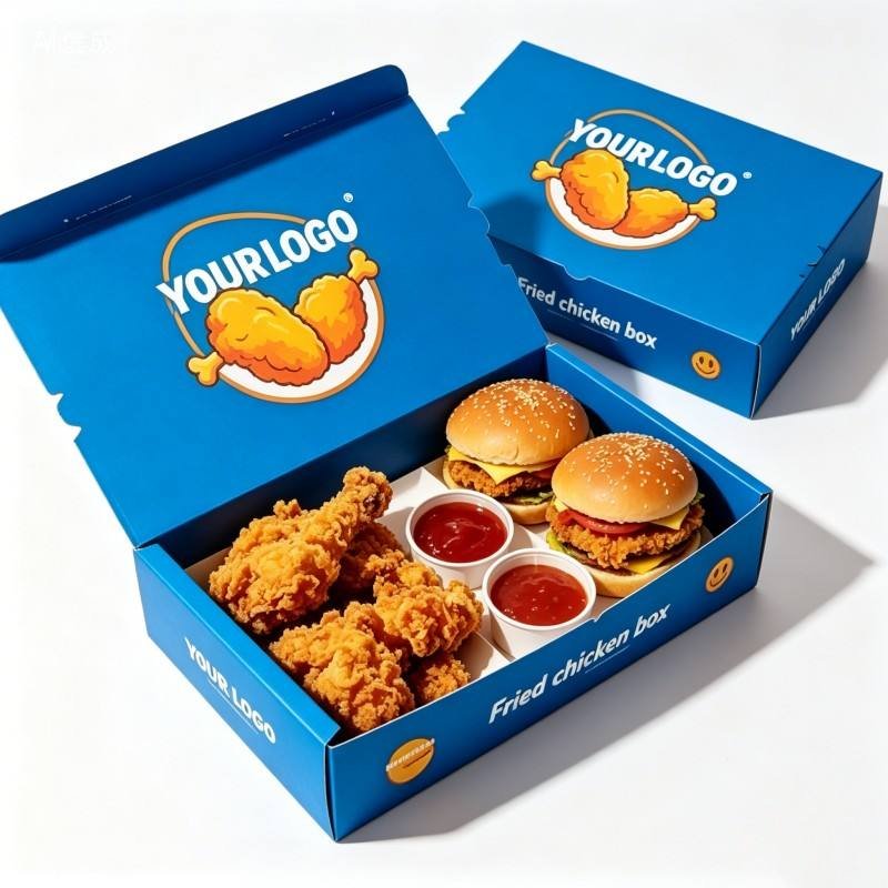 Biodegradable Take Away Food Packaging Burger Boxes Custom French Fries Catering Container Fried Chicken Boxes Sandwich Boxes