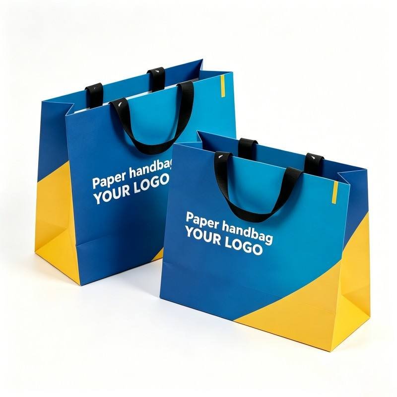 Customized logo Tote Bag with Ribbon Brand Promotion Clothing Paper Bag Eco Friendly Clothing Store Shopping Gift Bag - Image 4