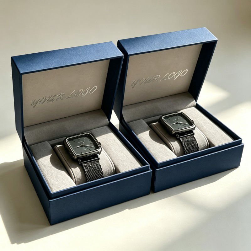 Wholesale Rigid Box for Watch with Magnetic Jewelry Accessories Box Customized logo Watch Box with Foam