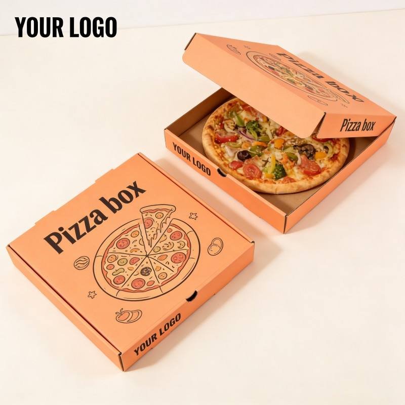 Custom Fast Food Packaging Boxes Disposable Personalized Pizza Boxes Recycled Pizza Paper Boxes Eco-Friendly Material - Image 4