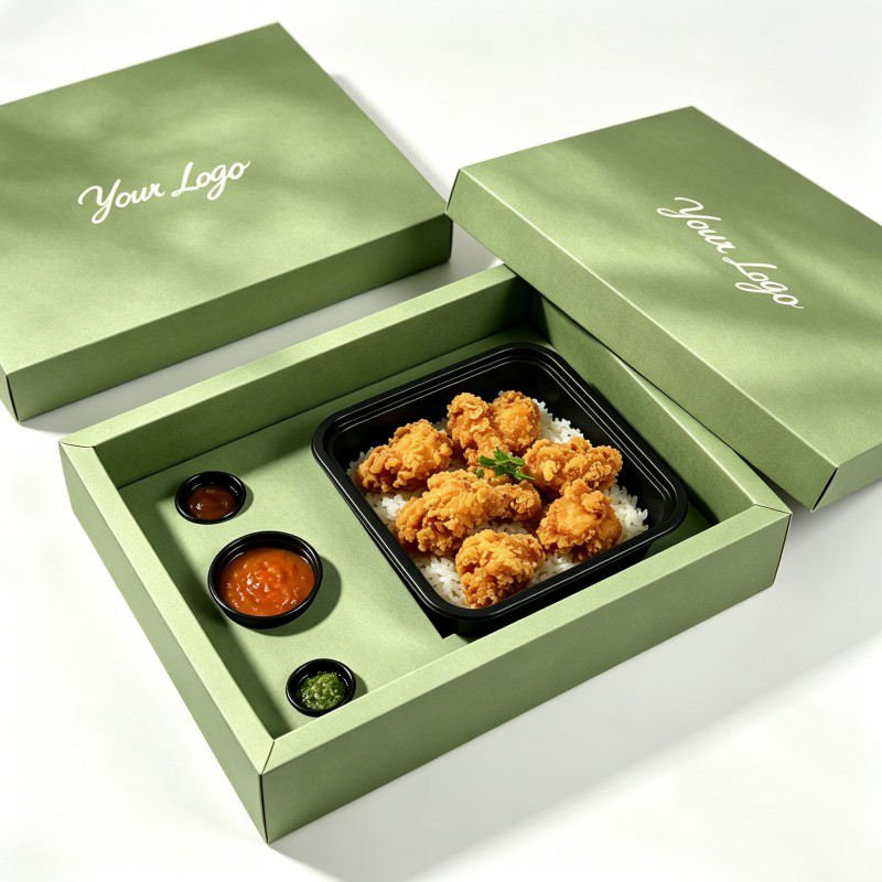 Wholesale Chicken Leg French Fries Box Customized Food Grade Chicken Hamburger Box Takeaway bento Box - Image 3