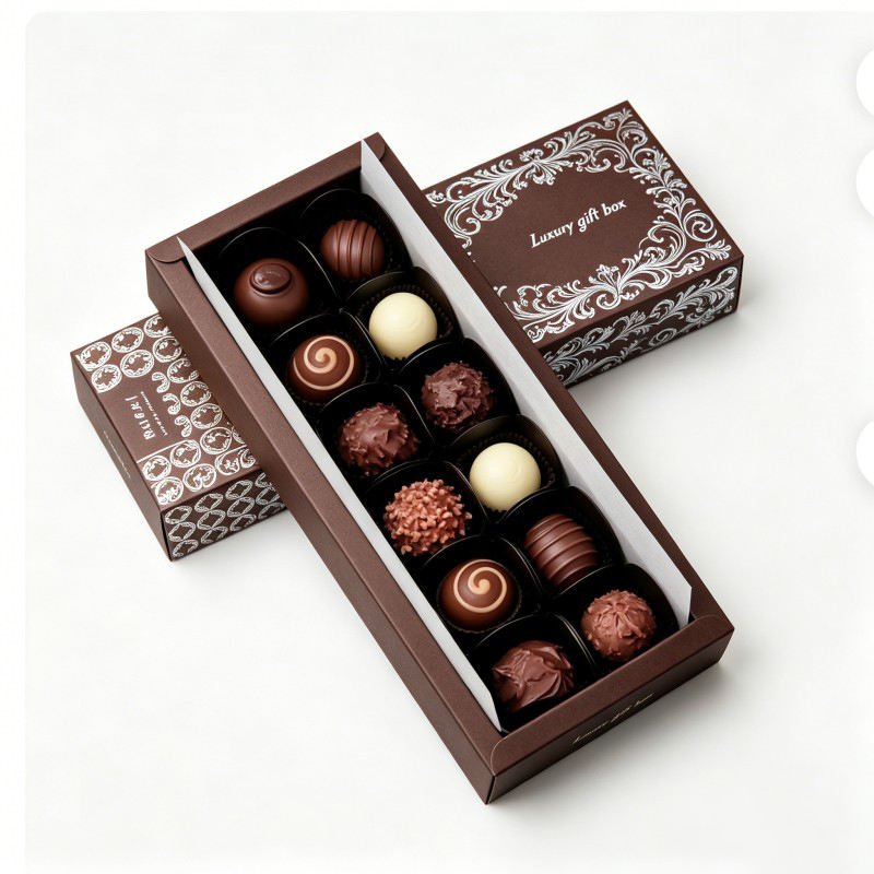 Wholesale Chocolate Paper Gift Box Sliding Food Box with Divider for Chocolates  Kernels Nuts Paper Box