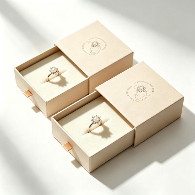 Wholesale Jewelry Box with Sleeve Rings Jewelry Drawer Box Necklace Rings Packaging Customized Box for Jewelry