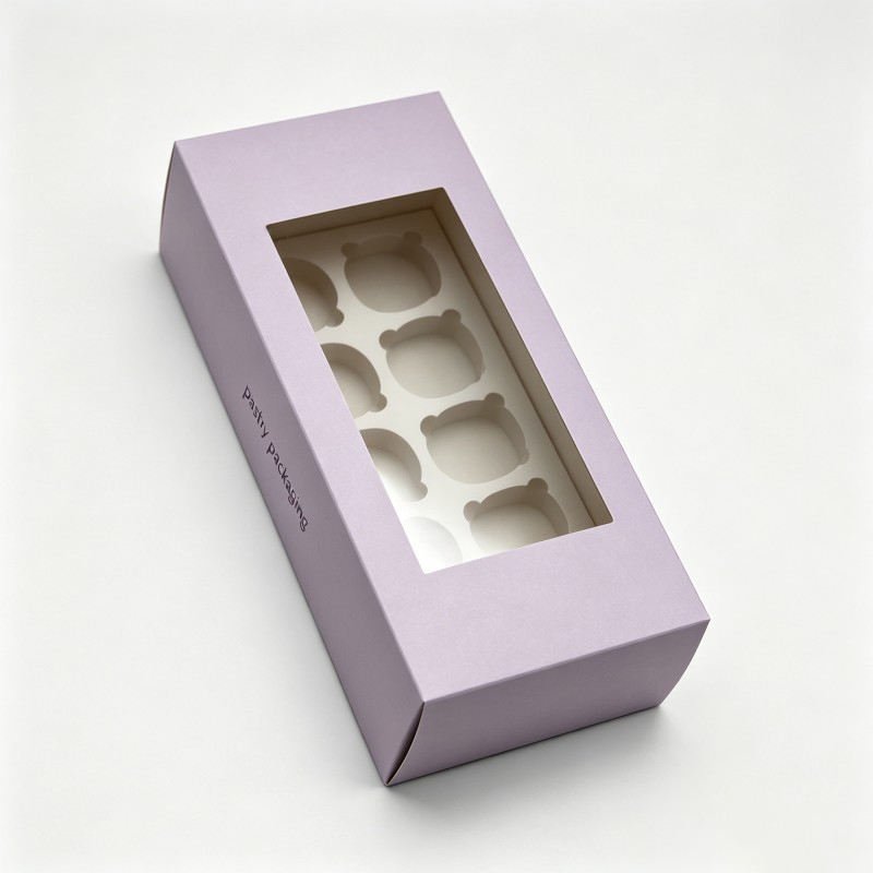 Wholesale Cupcake Boxes with Transparent Window Food Grade Paper Box for Sushi Mini Cup Cake Rectangular Boxes - Image 4